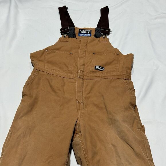 Walls Bib Overalls Men's XL Short Insulated Lined Canvas Duck - Picture 6 of 11